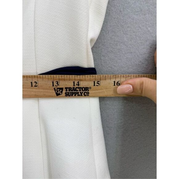 Zara Womens Neutral Cream Cap Sleeve Belted Peplum Mini Pencil Dress Size Medium - Picture 9 of 10